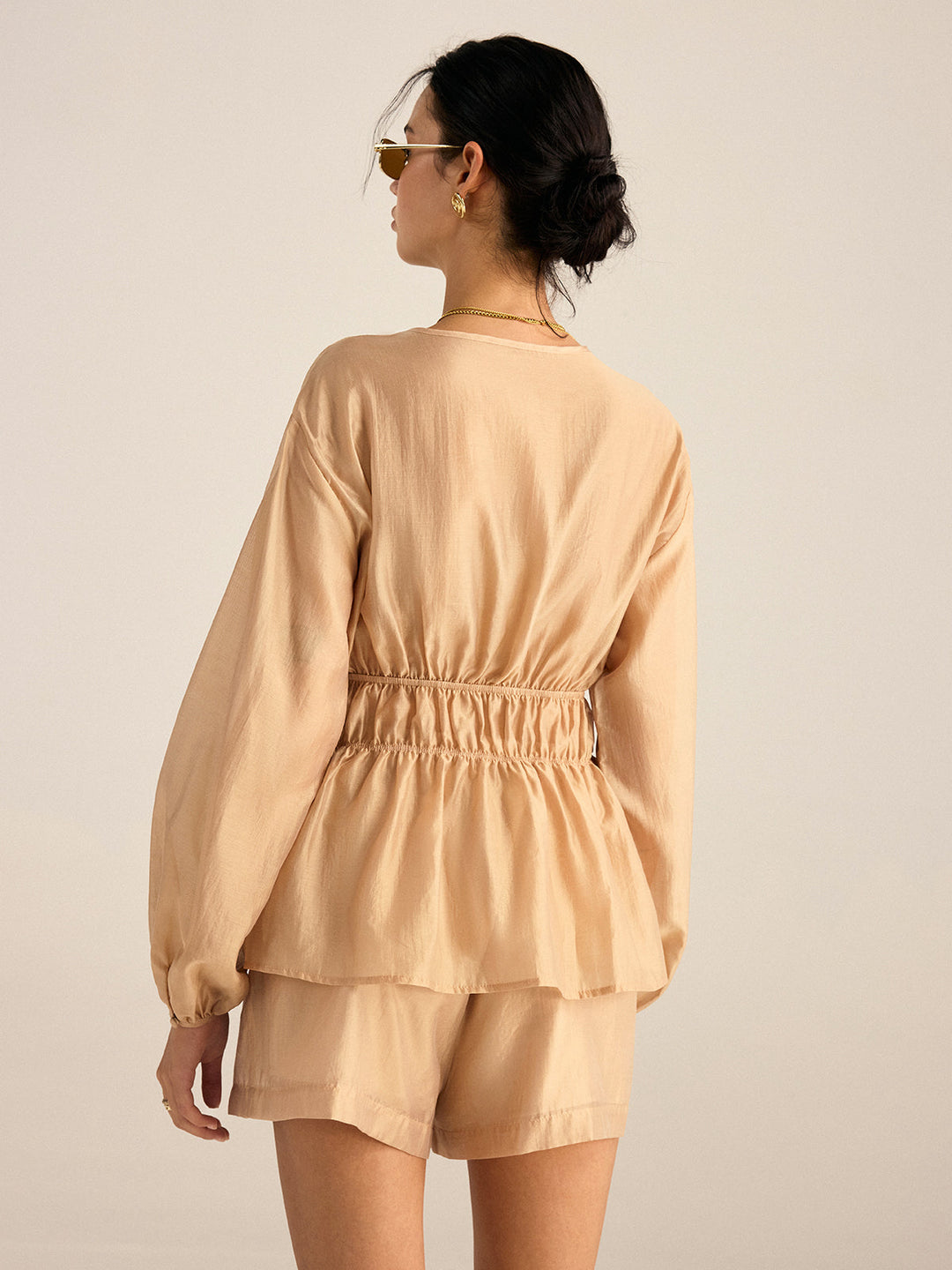 Tencel Tie-Waist Top and Shorts Set  Liora Lane Boutique Short Sets
