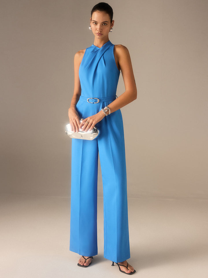 Sleeveless Belted Twist Jumpsuit  Liora Lane Boutique Bodysuits