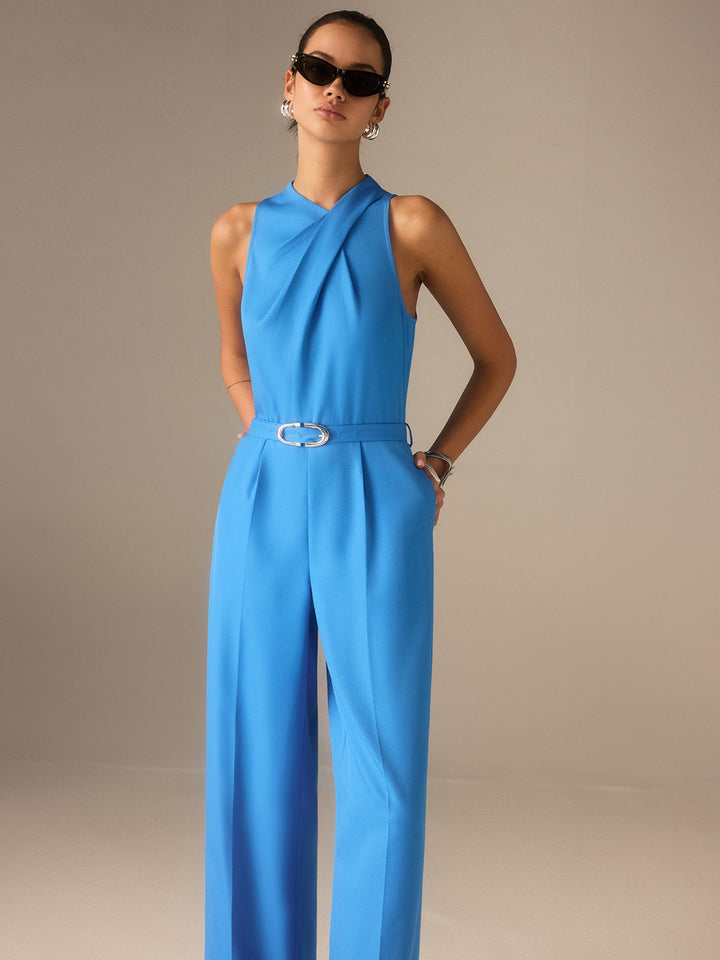 Sleeveless Belted Twist Jumpsuit  Liora Lane Boutique Bodysuits