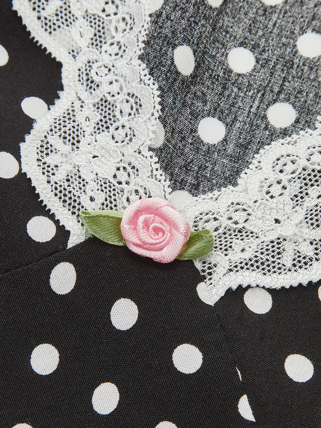 Polka Dot Lace-Trim Dress  Liora Lane Boutique Dresses