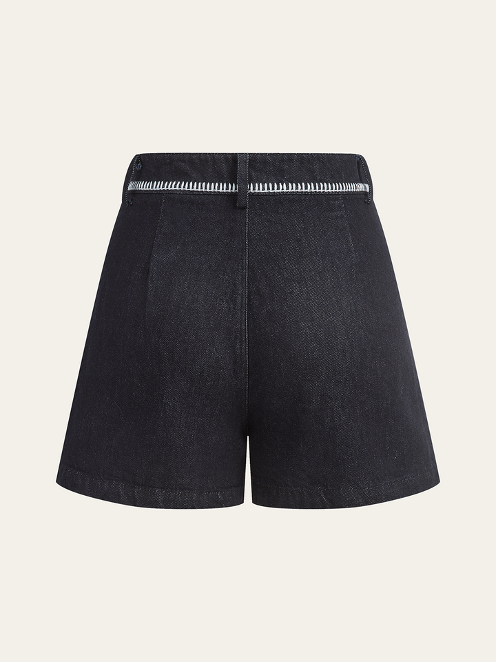 Contrast Trim Denim Shorts  Liora Lane Boutique Denim Shorts