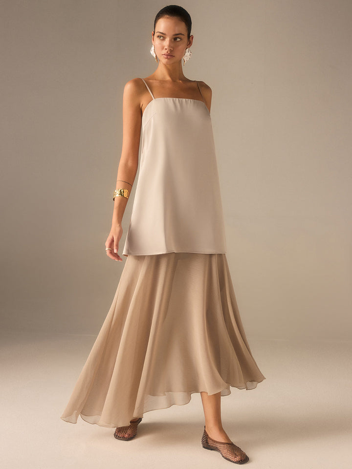 2 in 1 Semi-Sheer Chiffon Cami Maxi Dress  Liora Lane Boutique Dresses