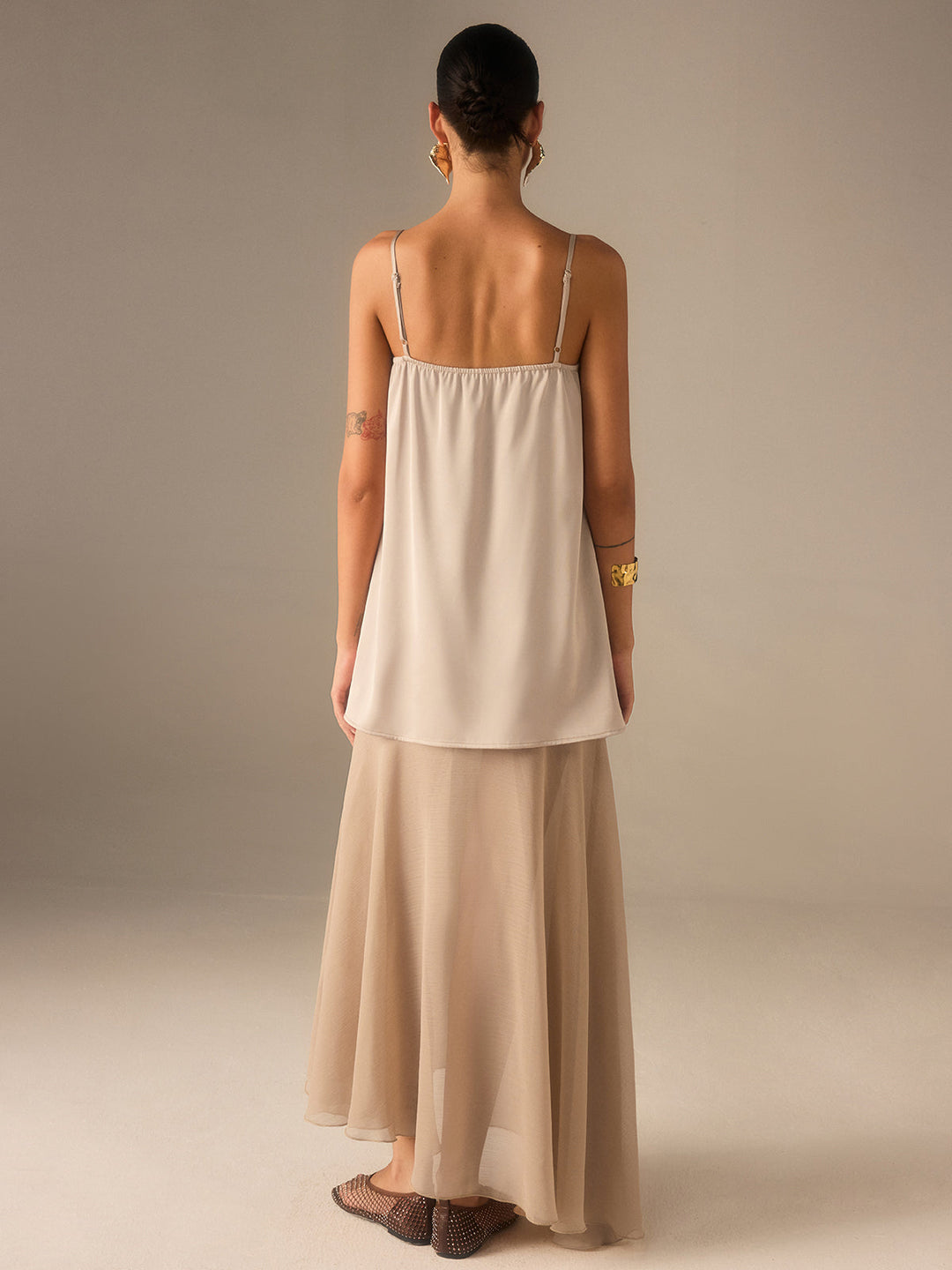 2 in 1 Semi-Sheer Chiffon Cami Maxi Dress  Liora Lane Boutique Dresses