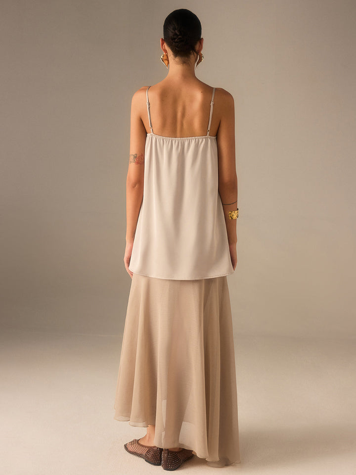 2 in 1 Semi-Sheer Chiffon Cami Maxi Dress  Liora Lane Boutique Dresses