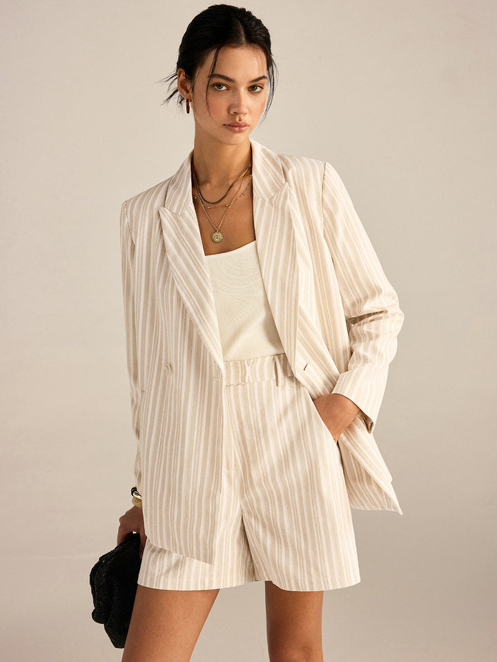 Striped Mid-Waist Shorts  Liora Lane Boutique Shorts
