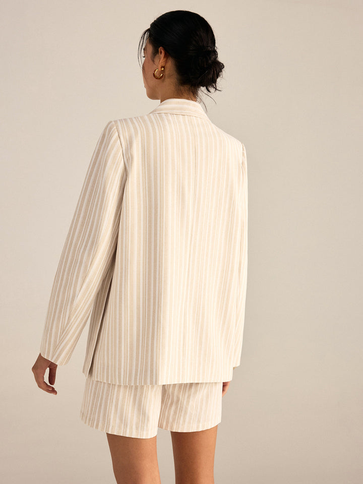 Striped Double-Breasted Blazer  Liora Lane Boutique Blazers
