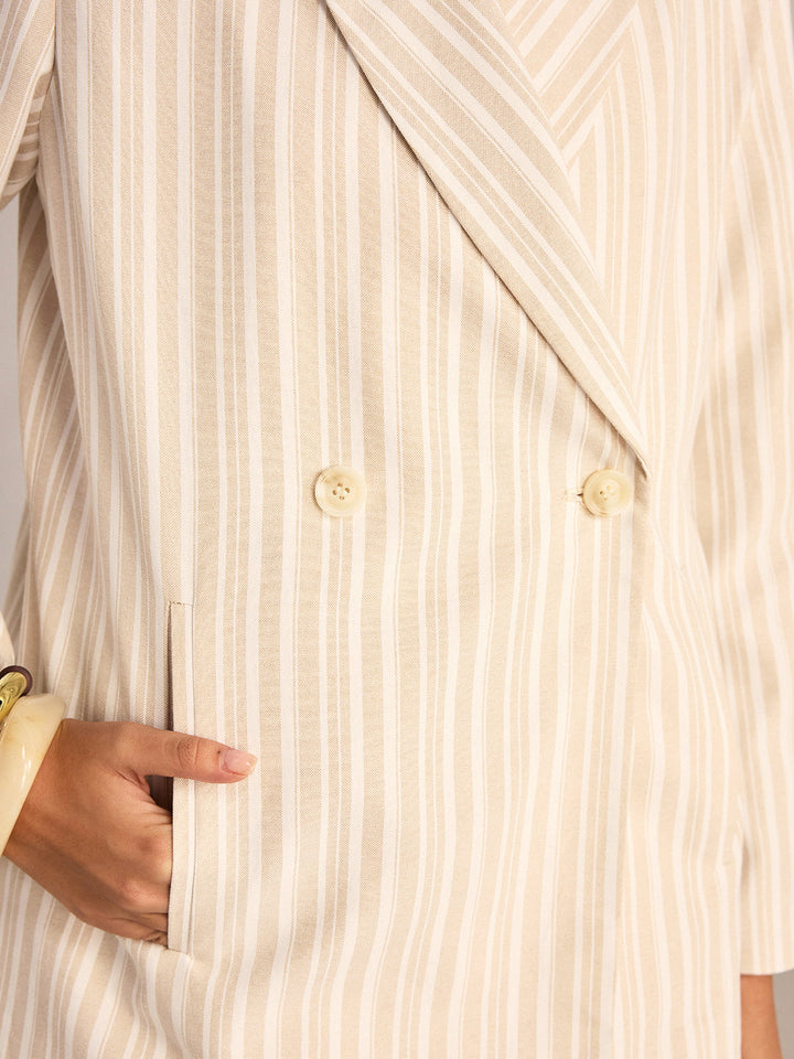 Striped Double-Breasted Blazer  Liora Lane Boutique Blazers