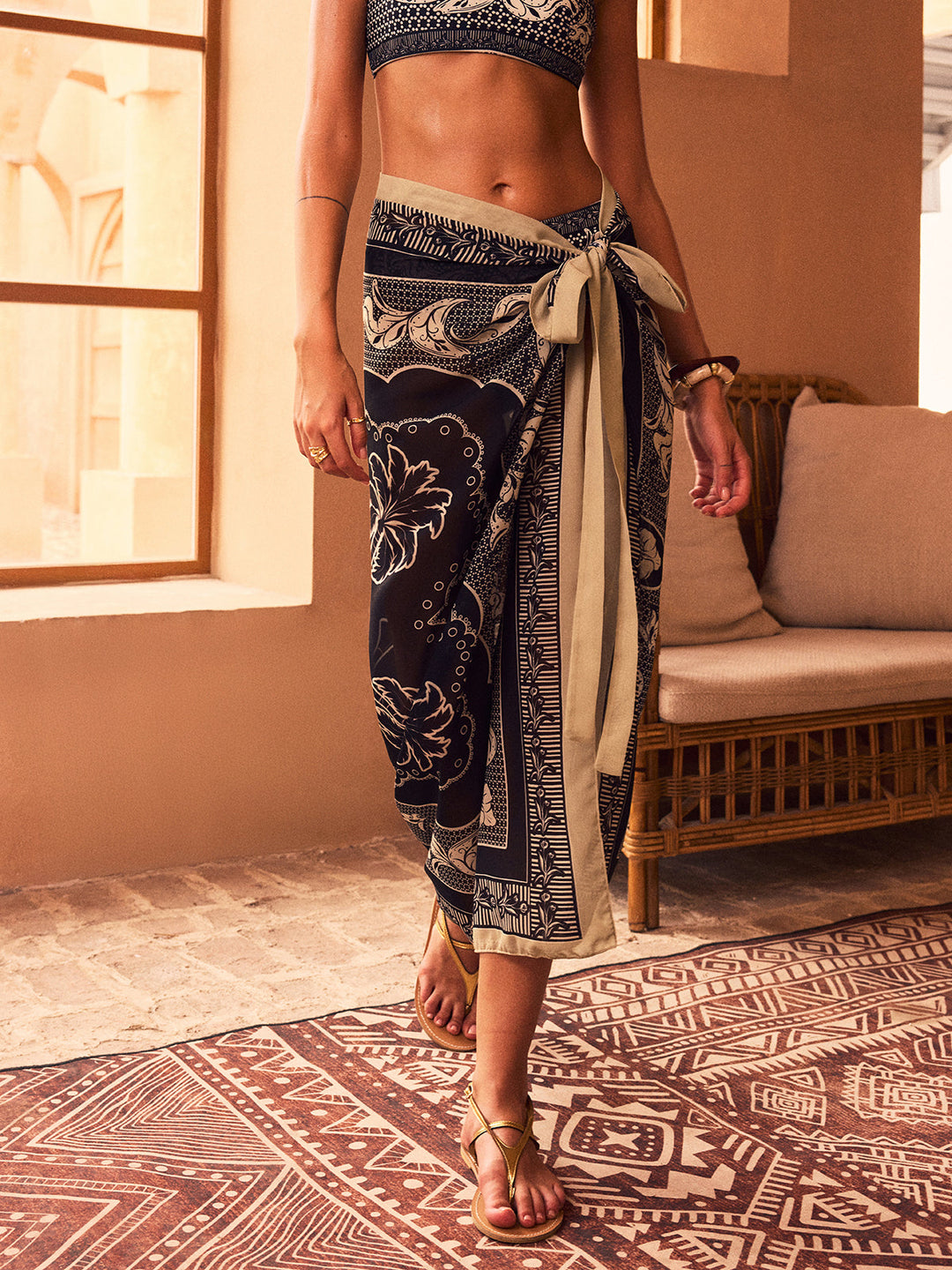 Printed Sarong Cover Up  Liora Lane Boutique Kimonos & Cover Ups