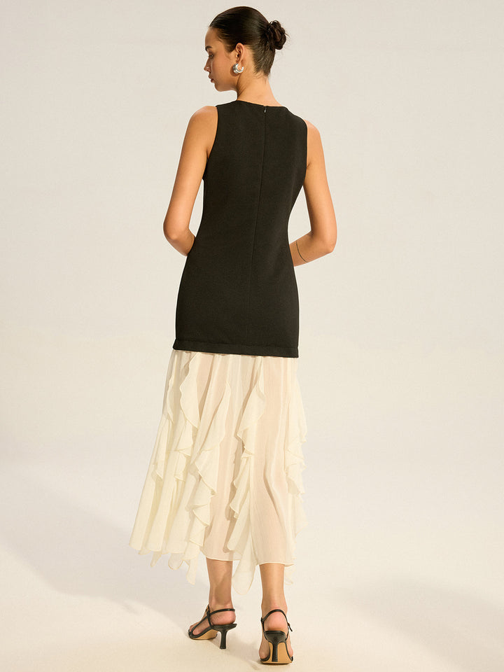 2 in 1 Semi-Sheer Ruffled Hem Maxi Dress  Liora Lane Boutique Dresses