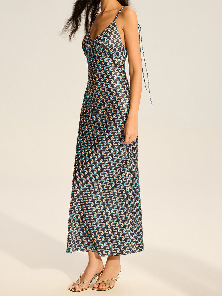 Vintage Print Spaghetti Strap Maxi Dress  Liora Lane Boutique Dresses