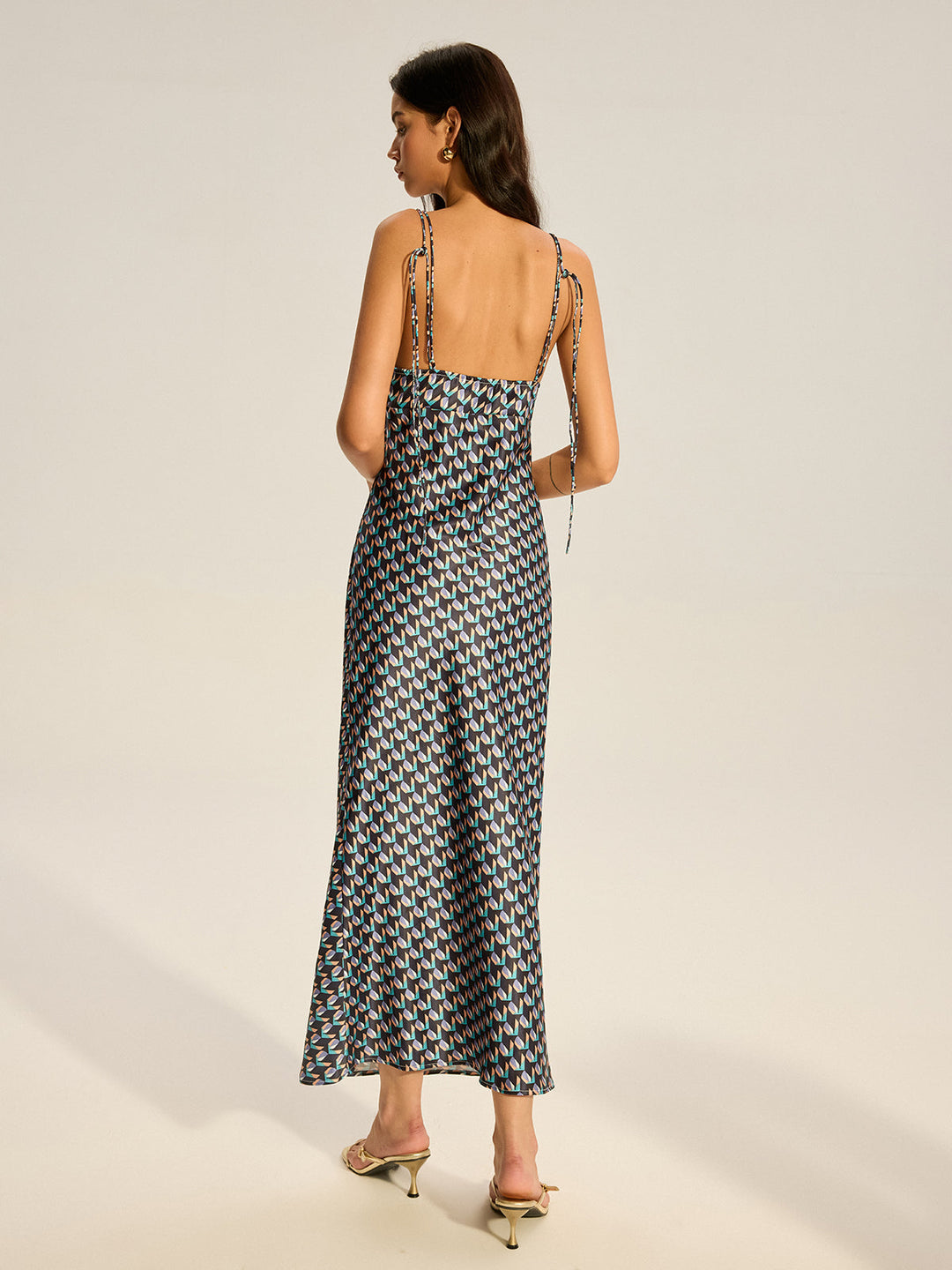 Vintage Print Spaghetti Strap Maxi Dress  Liora Lane Boutique Dresses