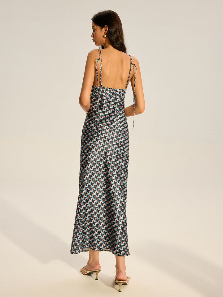 Vintage Print Spaghetti Strap Maxi Dress  Liora Lane Boutique Dresses