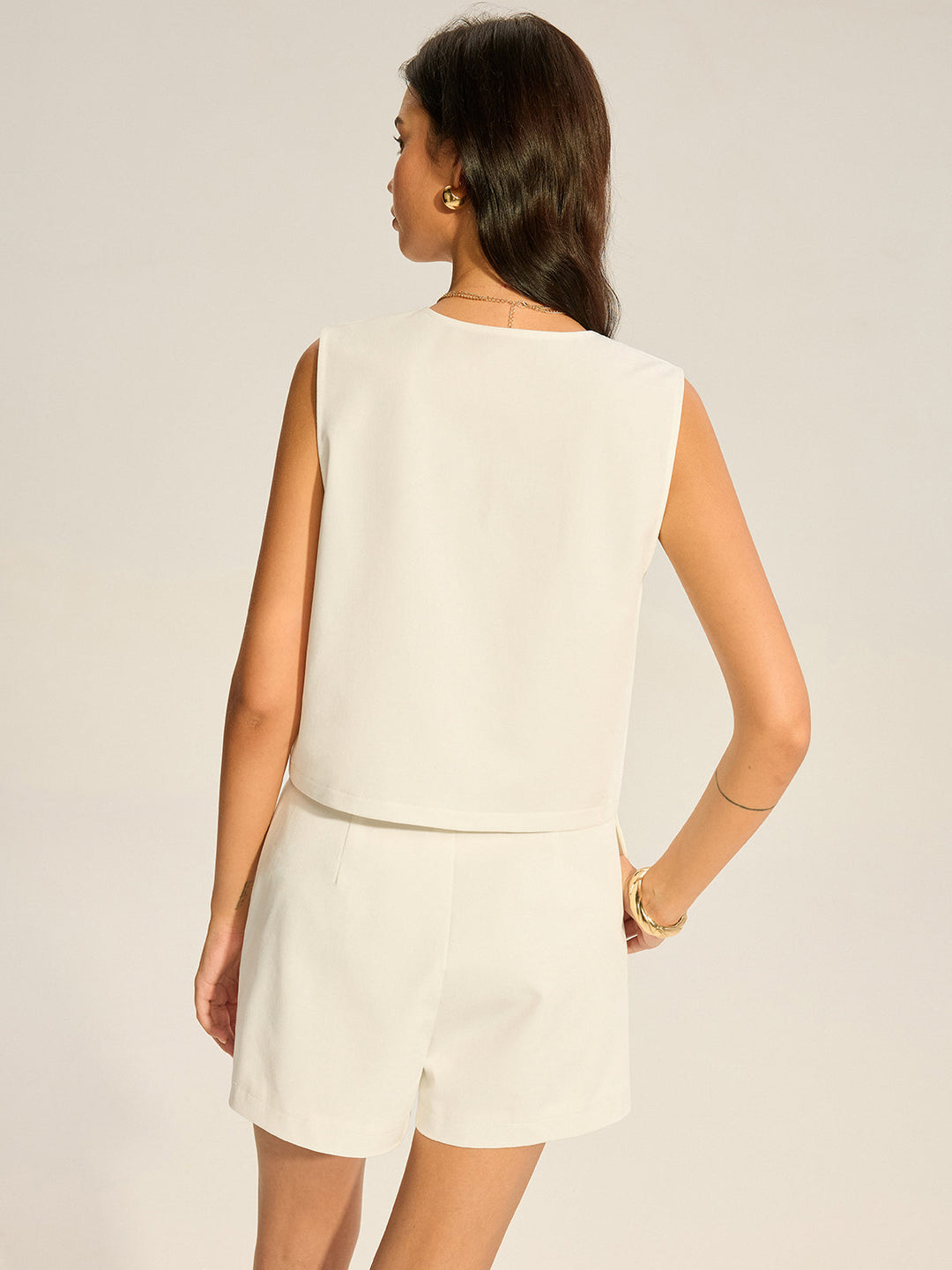 V-Neck Pocketed Top and Pleated Shorts Set  Liora Lane Boutique Short Sets