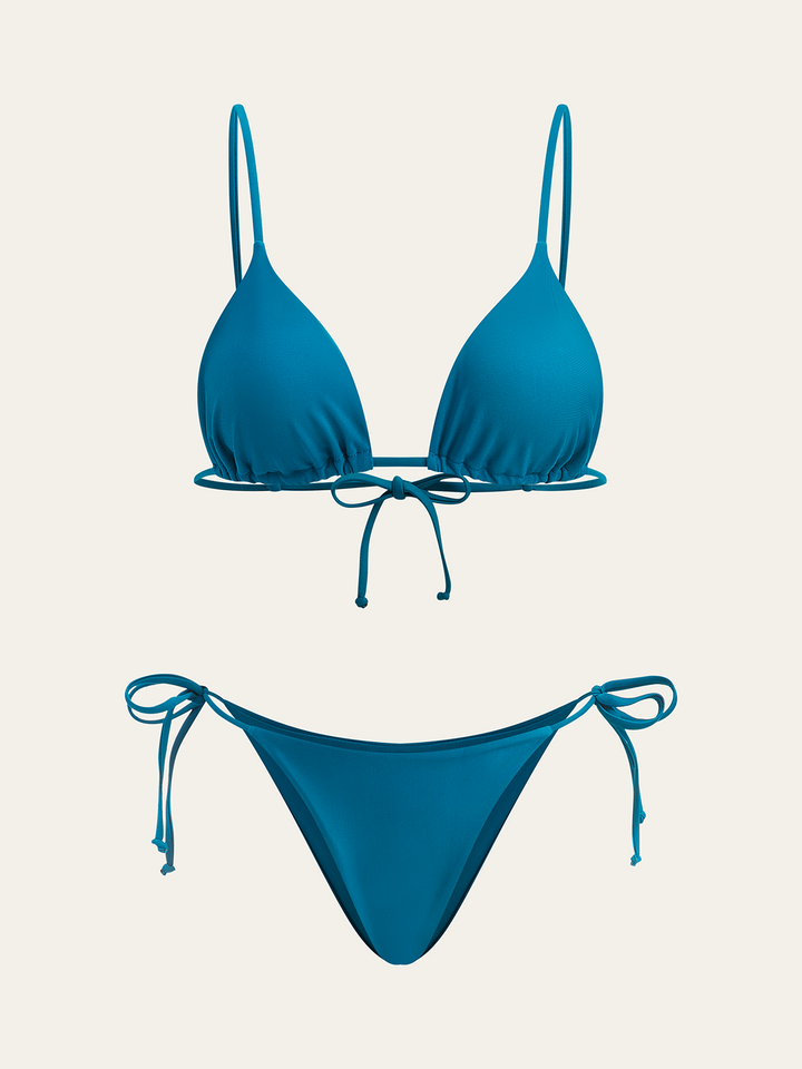 Triangle Top and Two Bottom Style Bikini Set  Liora Lane Boutique Bikini Sets