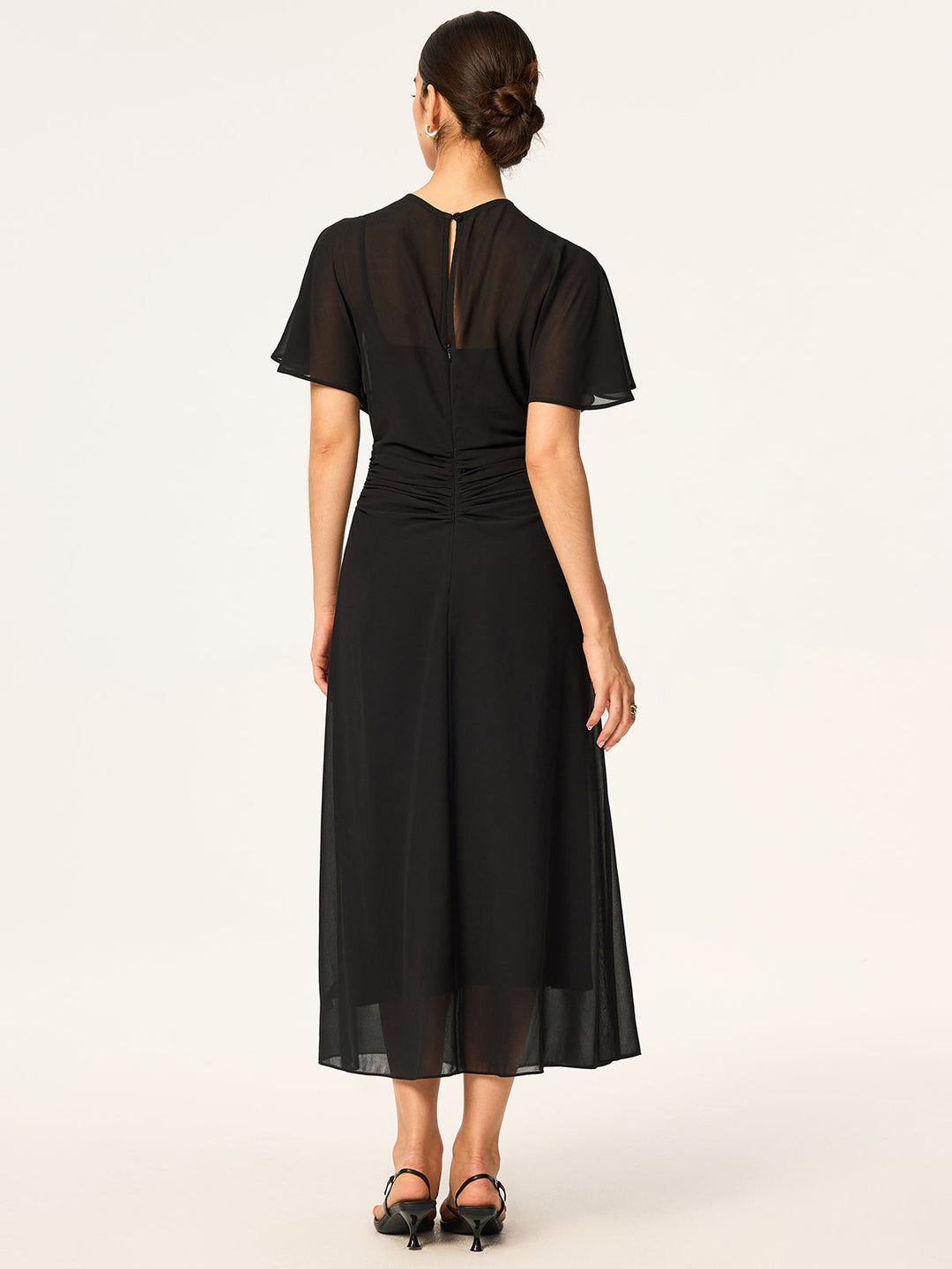 Sheer Chiffon Midi Dress with Lining Slip Two-Piece Set  Liora Lane Boutique Dresses