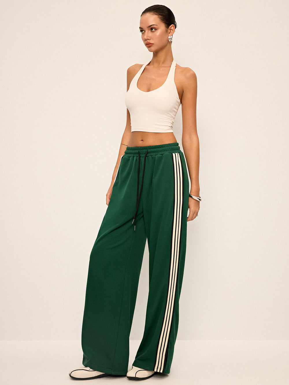 Side Stripe Wide-Leg Sweatpants  Liora Lane Boutique Sweatpants