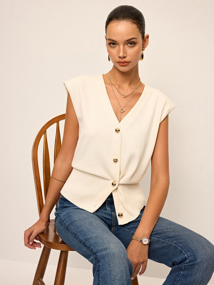Asymmetric Two-Way Wear Knit Vest  Liora Lane Boutique Cardigans