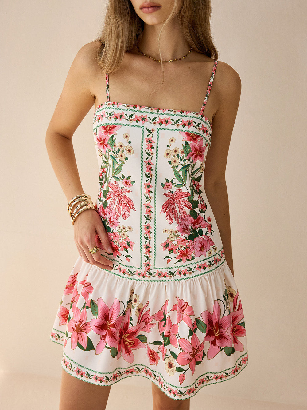 Floral Print Spaghetti Strap Mini Dress  Liora Lane Boutique Dresses