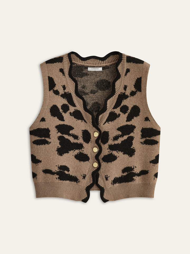 Leopard Print Cardigan  Liora Lane Boutique Cardigans Brown / XL 32.00