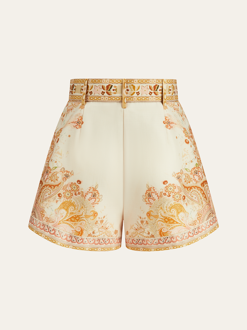 Belted Boho Print Tailored Shorts  Liora Lane Boutique Shorts