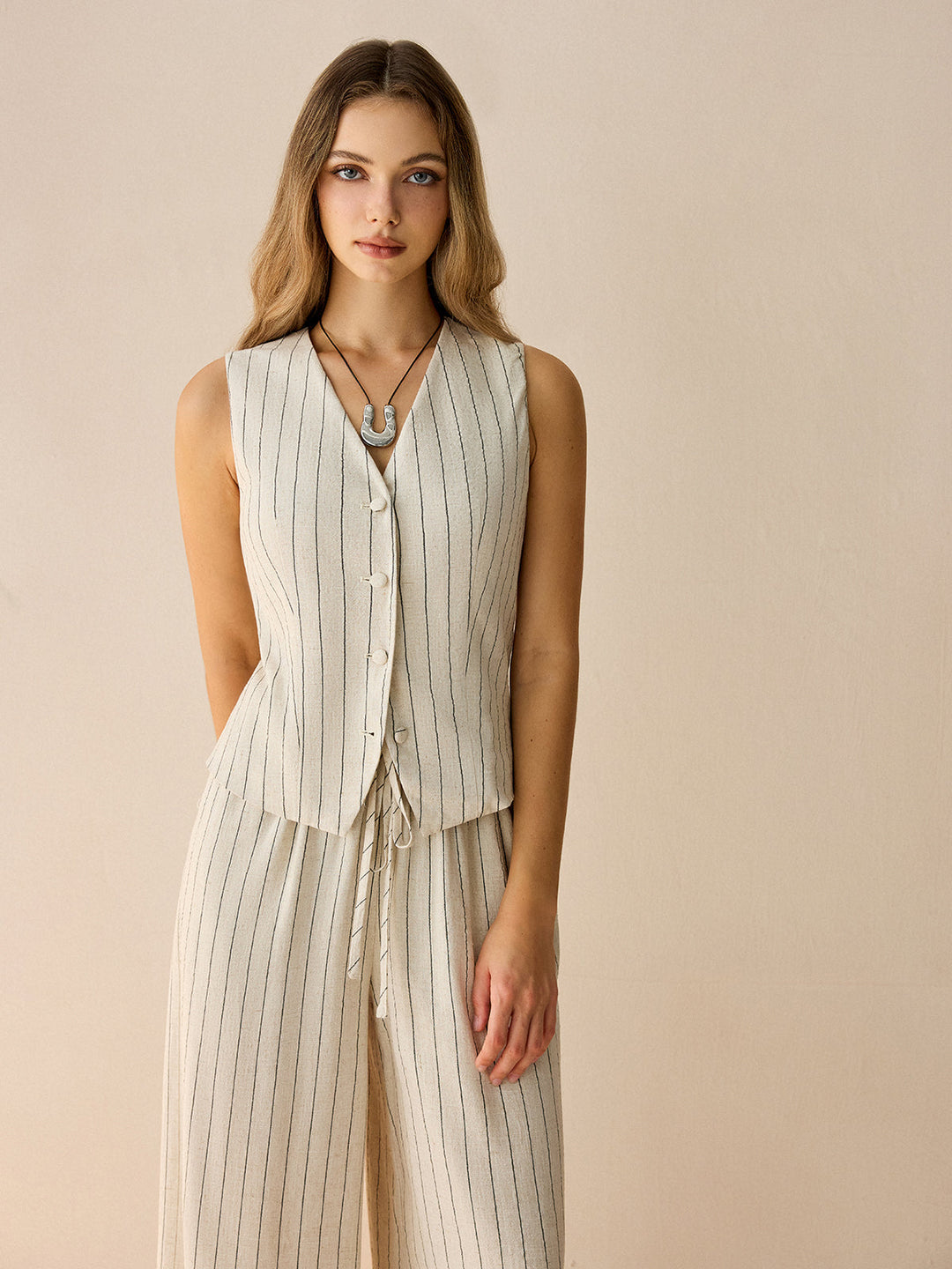 Striped Sleeveless Vest and Pants Set  Liora Lane Boutique Pant Sets