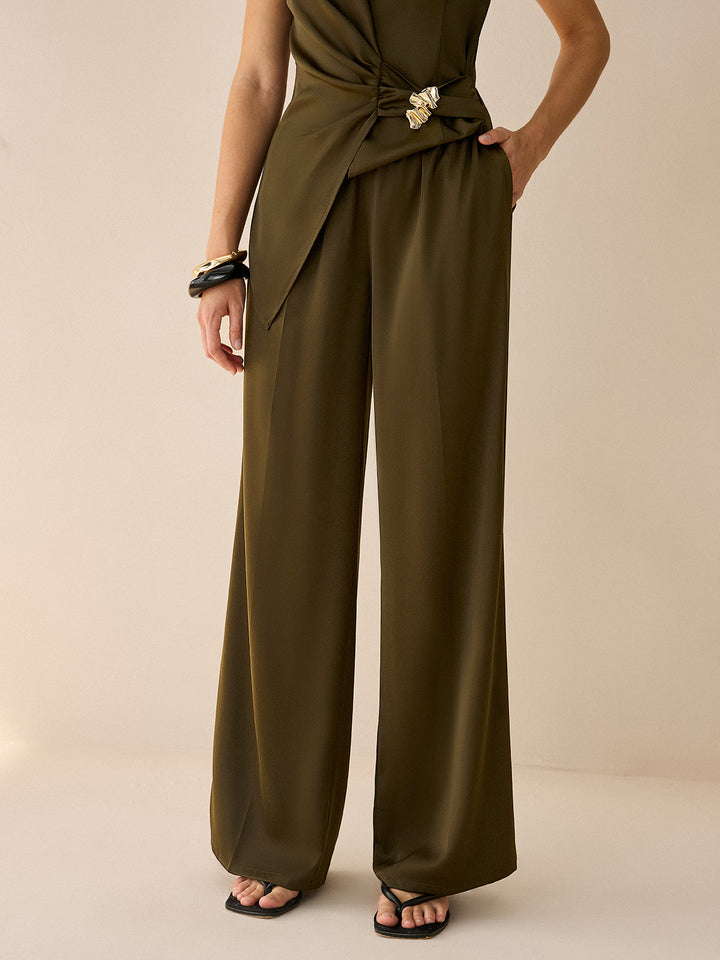 Asymmetric Wrap Top and Pants Set  Liora Lane Boutique Pant Sets