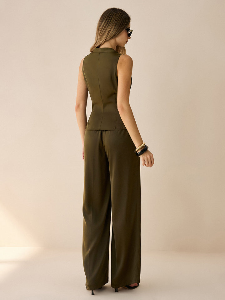 Asymmetric Wrap Top and Pants Set  Liora Lane Boutique Pant Sets