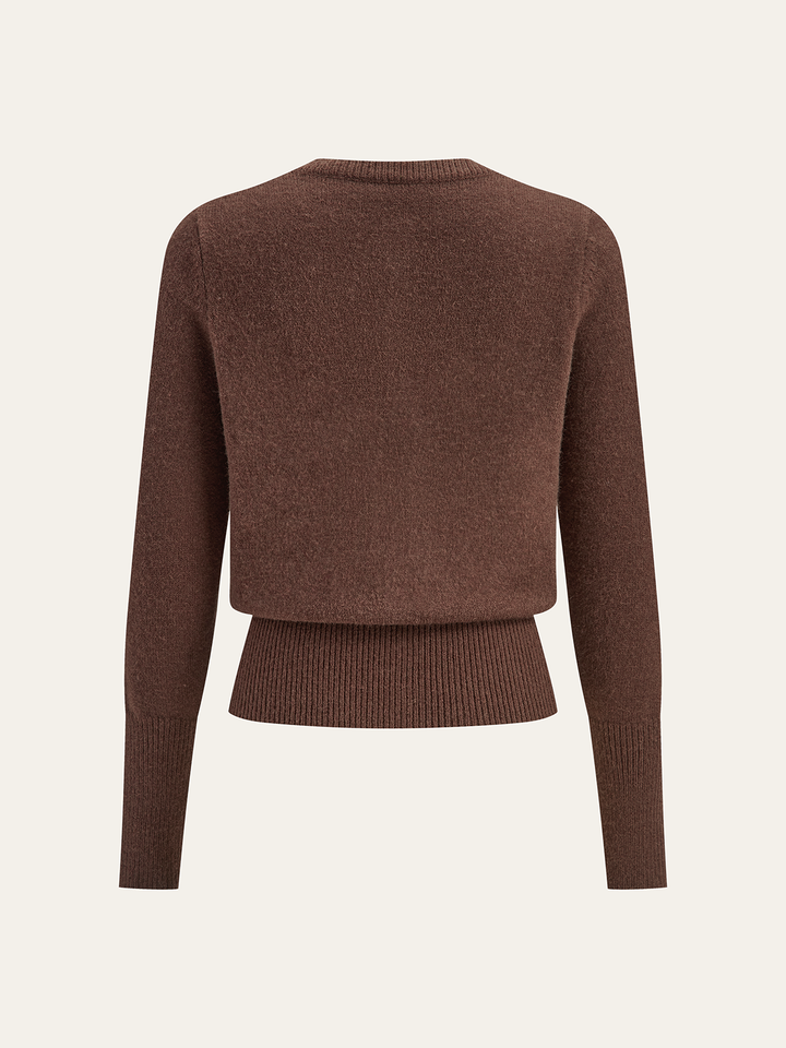 Crew Neck Button-Front Knit Cardigan  Liora Lane Boutique Cardigans