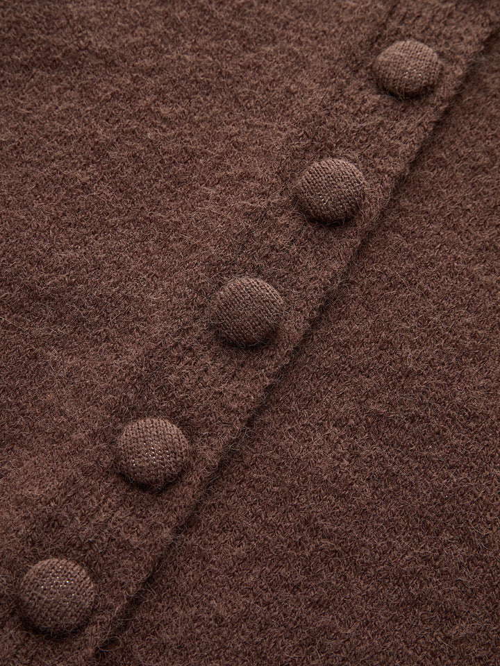 Crew Neck Button-Front Knit Cardigan  Liora Lane Boutique Cardigans