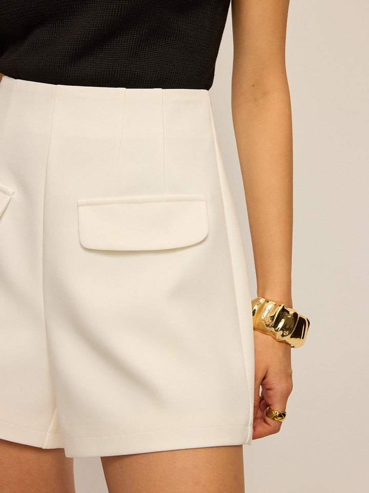 Mid-Waisted Decor Pocket Shorts Without Belt  Liora Lane Boutique Shorts