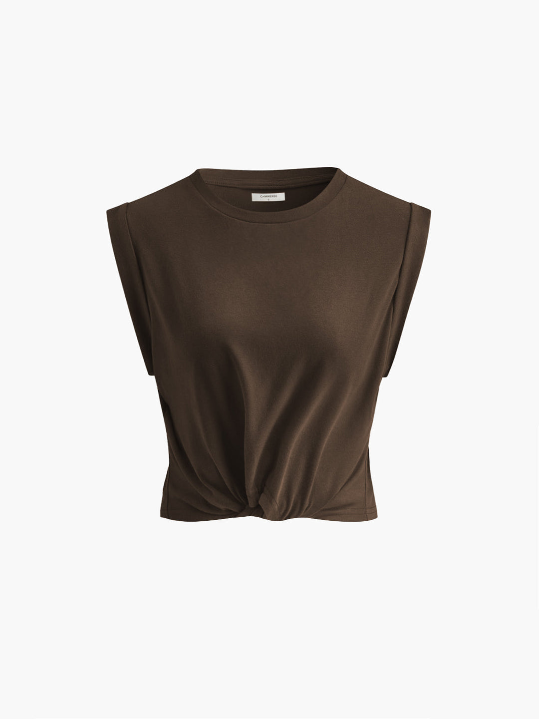 Cotton Knotted T-Shirt  Liora Lane Boutique T-Shirts Dark Brown / XL 22.00