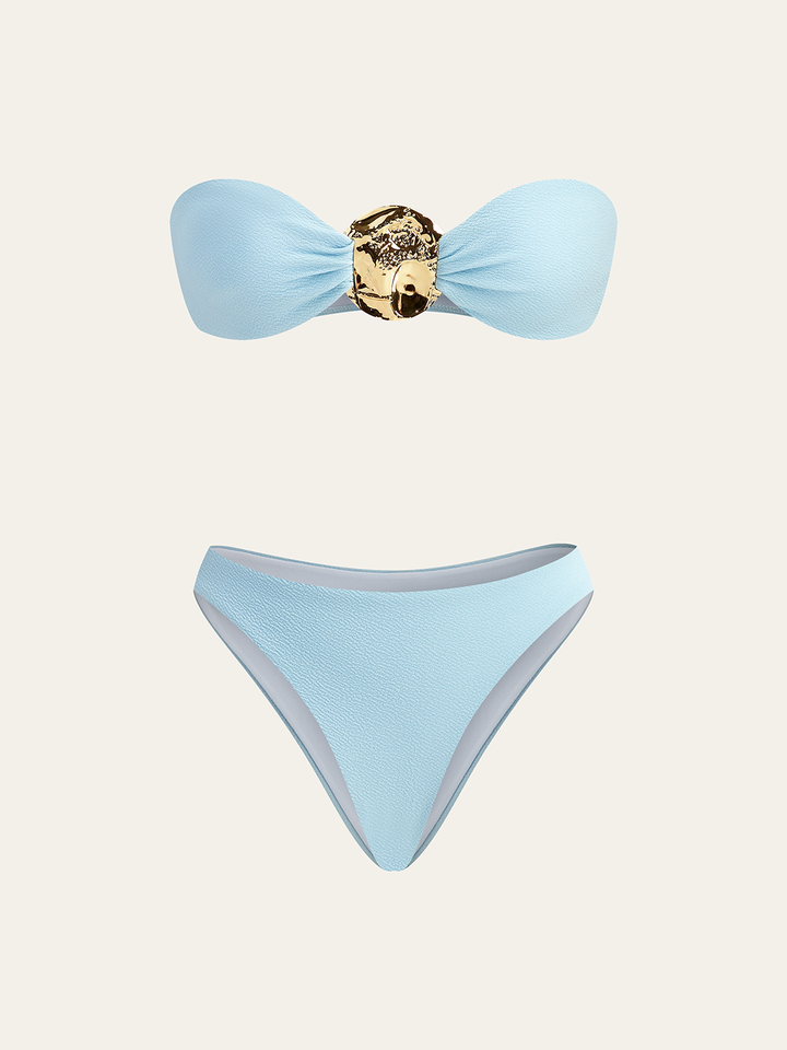 Gold Detail Bikini With Cover-Up  Liora Lane Boutique Bikini Sets