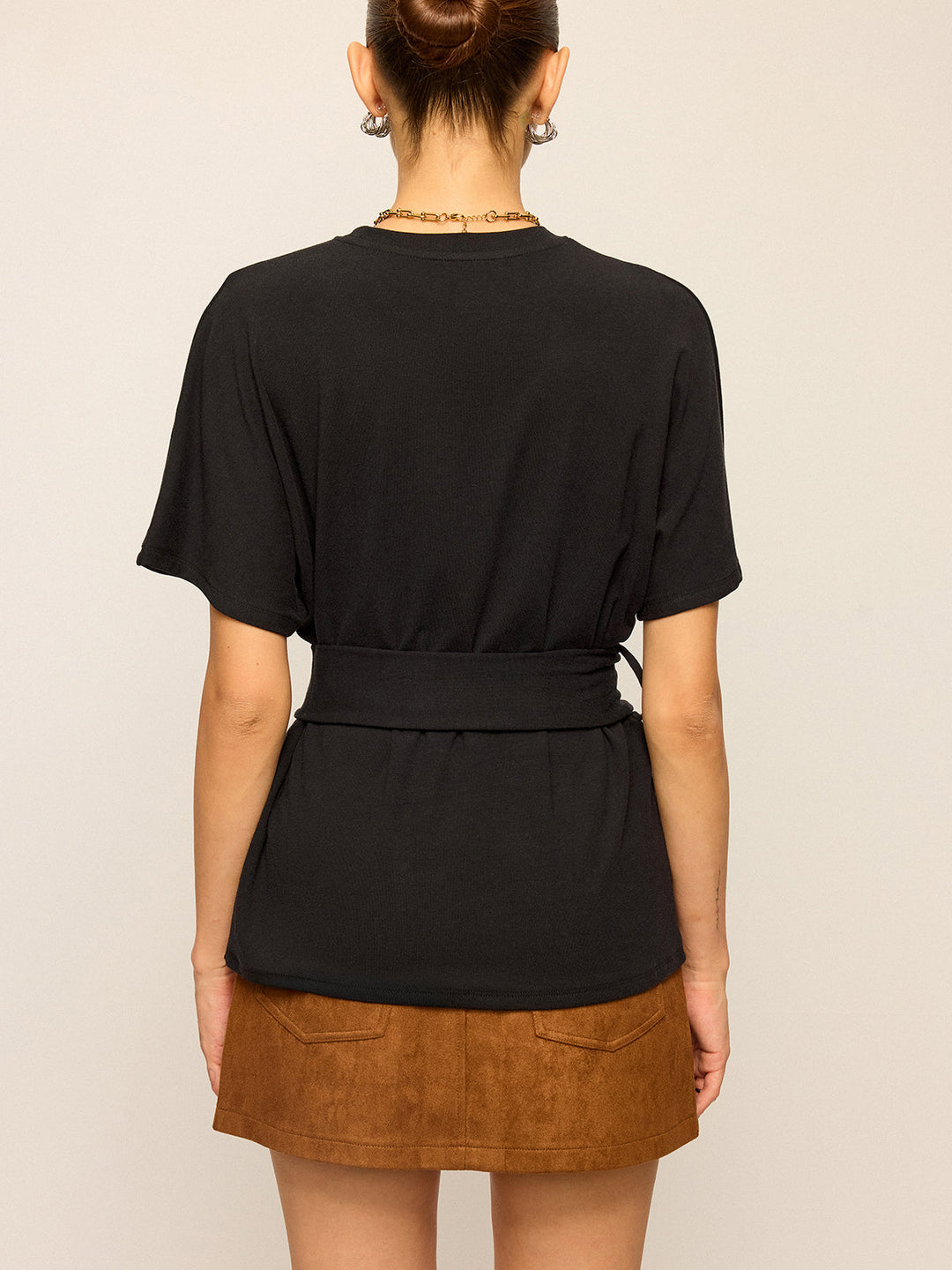 Belted Short-Sleeve Top  Liora Lane Boutique T-Shirts