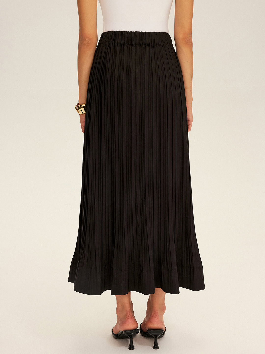 Pleated Elastic Waist Maxi Skirt  Liora Lane Boutique Skirts