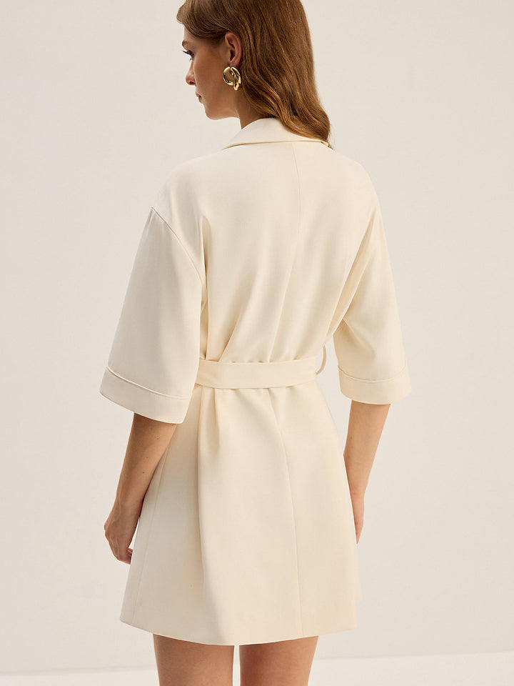 Belted Pocketed Blazer Dress  Liora Lane Boutique Dresses