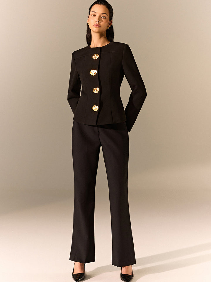 Metal Detail Tailored Blazer  Liora Lane Boutique Blazers