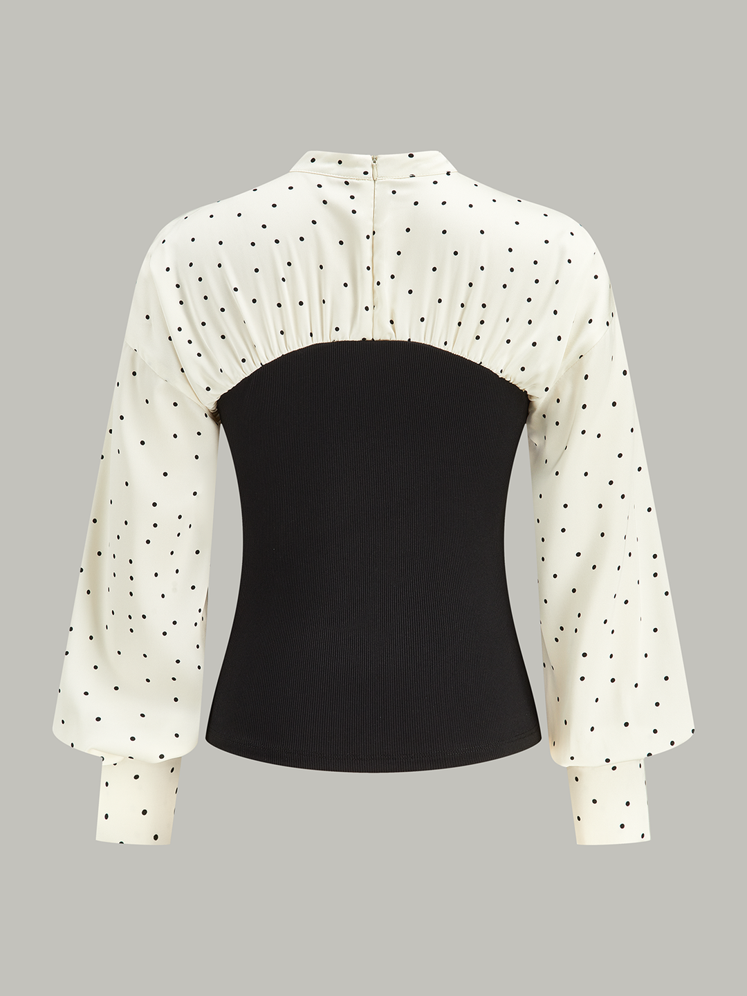Polka Dot Panel Mock Neck Top  Liora Lane Boutique T-Shirts