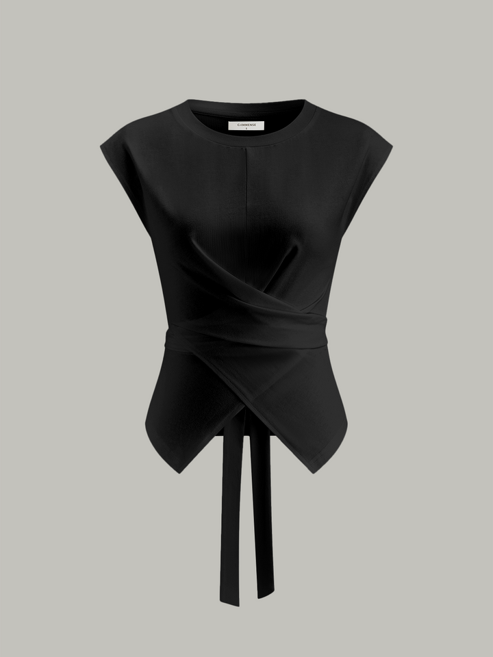 Wrap-Front Tie-Back Top  Liora Lane Boutique T-Shirts Black / XL 28.00