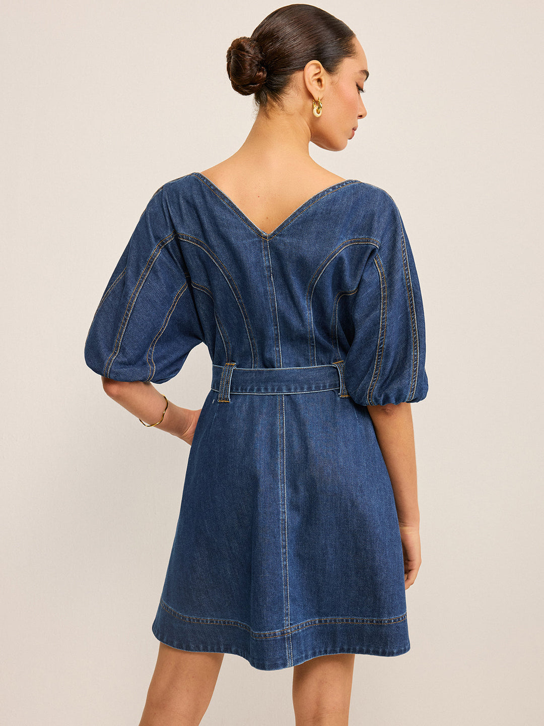 Pocketed Belted Denim Dress  Liora Lane Boutique Dresses
