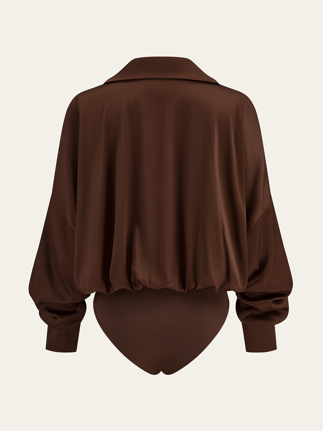 Satin Collared Long Sleeve Bodysuit  Liora Lane Boutique Bodysuits