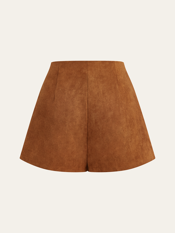 Embellished Button Suede High-Waisted Shorts  Liora Lane Boutique Shorts