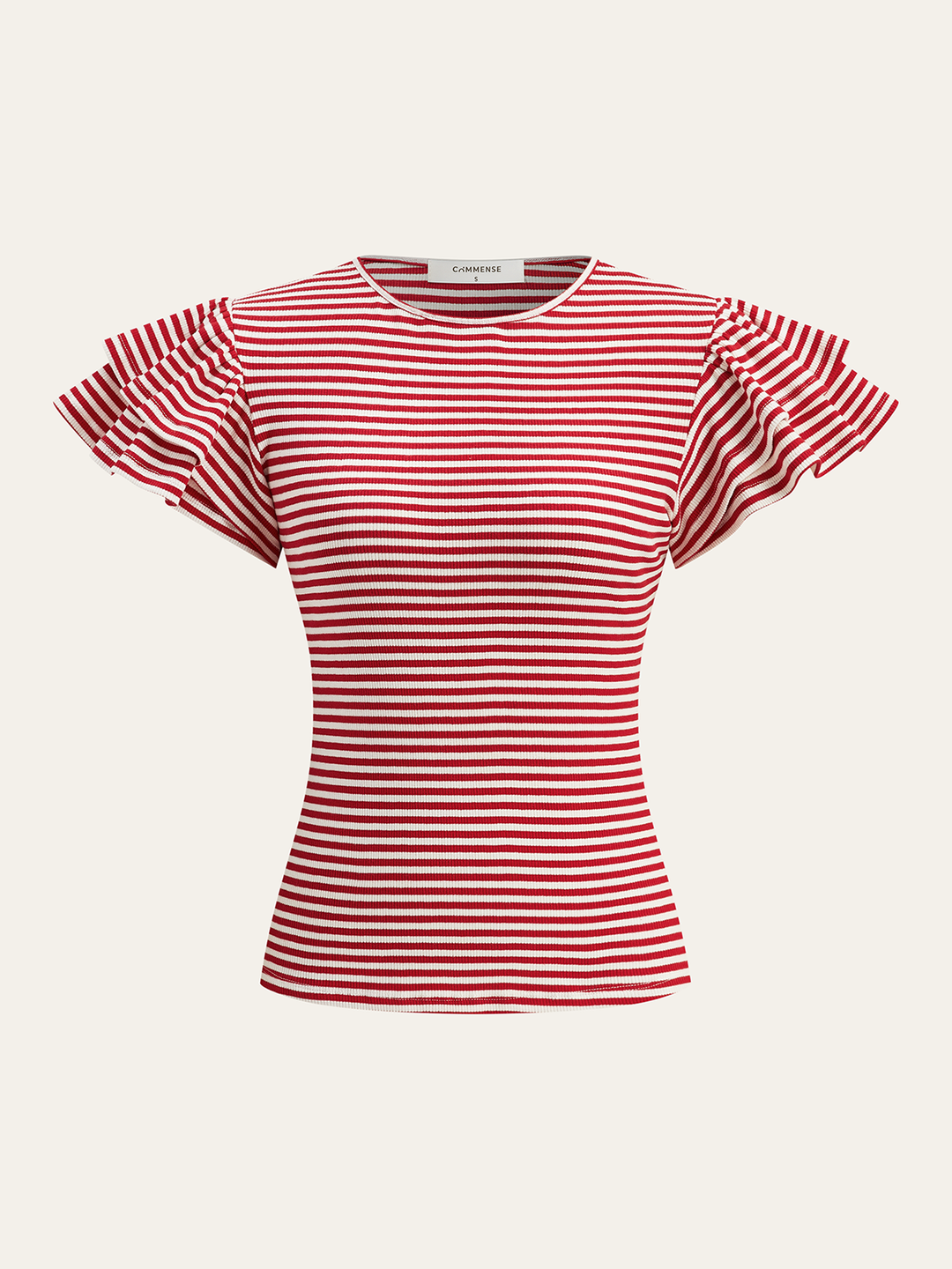 Striped Ribbed Top  Liora Lane Boutique T-Shirts Red / XL 25.00