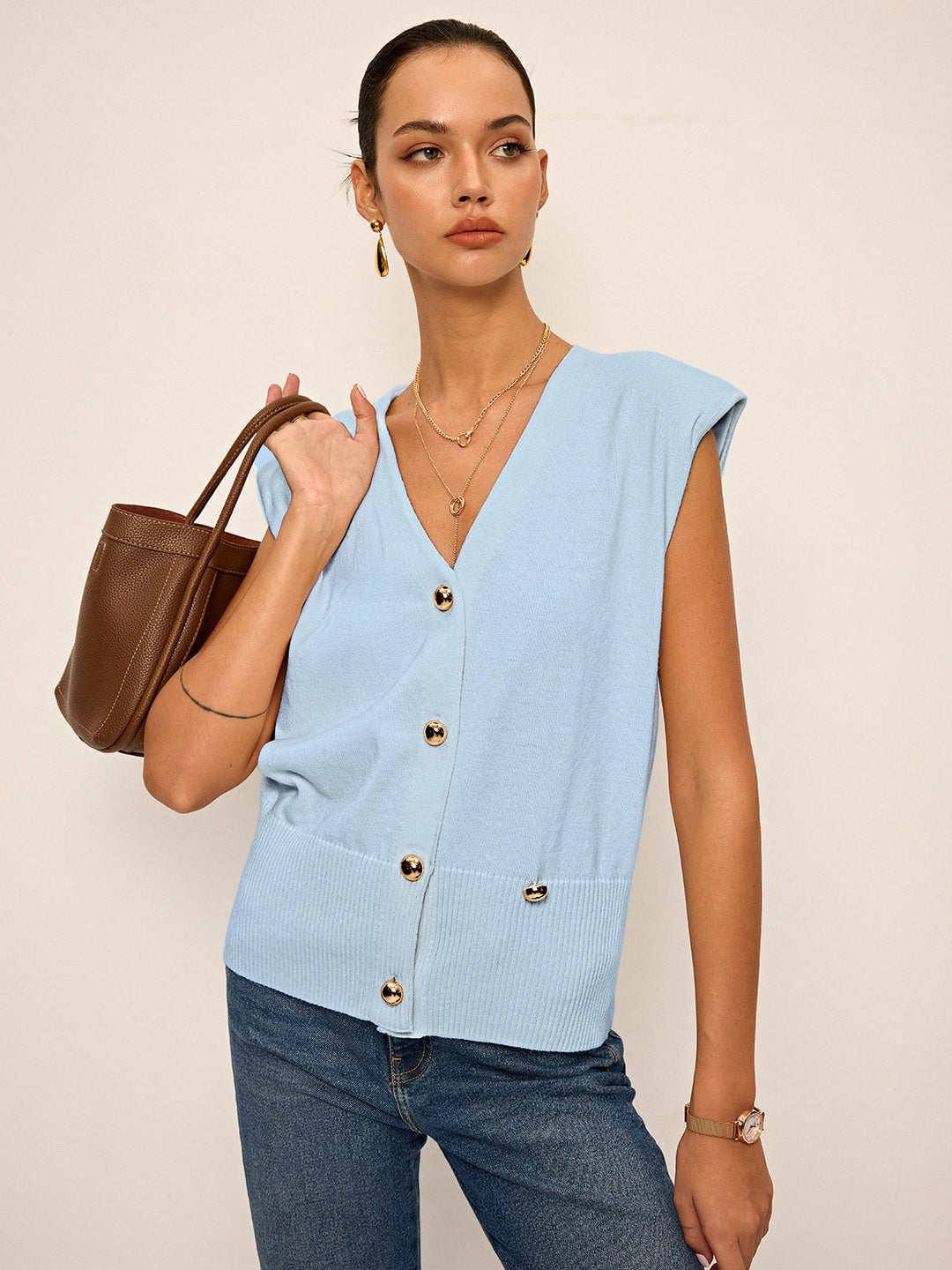 Asymmetric Two-Way Wear Knit Vest  Liora Lane Boutique Cardigans
