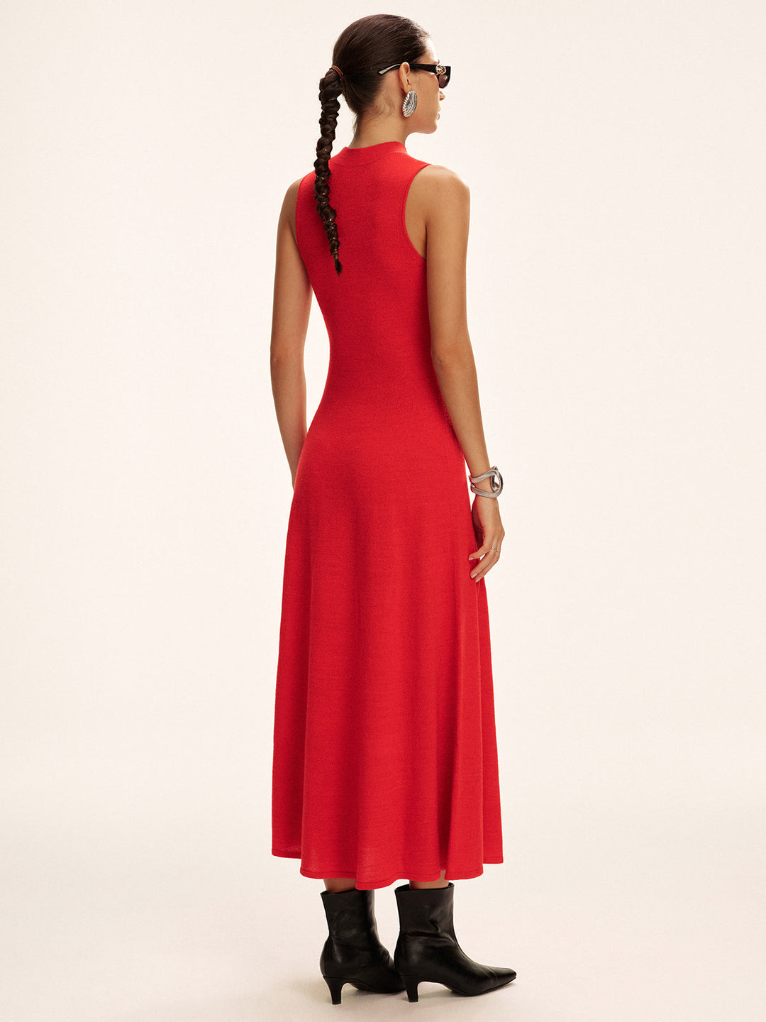 Sleeveless Mock Neck Wool Blend Maxi Sweater Dress  Liora Lane Boutique Sweater Dresses