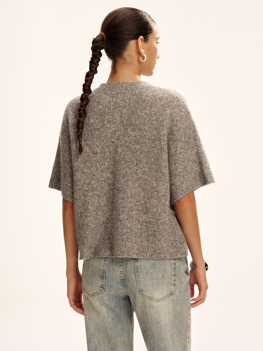 Wool-Blend Short-Sleeved Cardigan  Liora Lane Boutique Cardigans