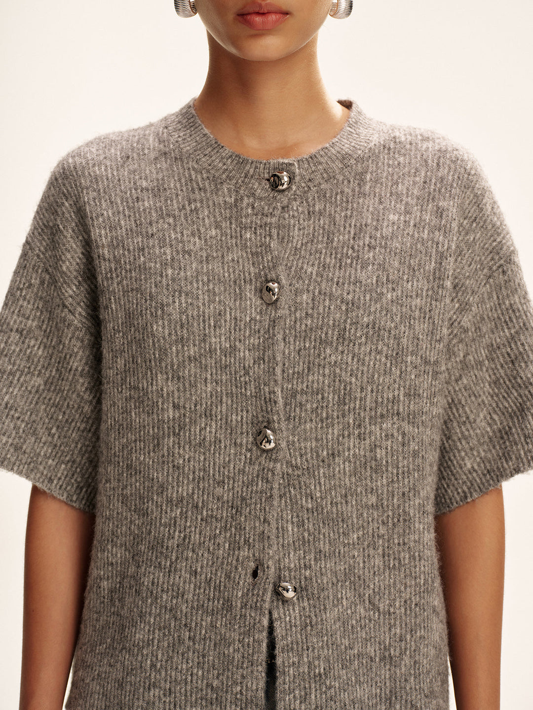 Wool-Blend Short-Sleeved Cardigan  Liora Lane Boutique Cardigans