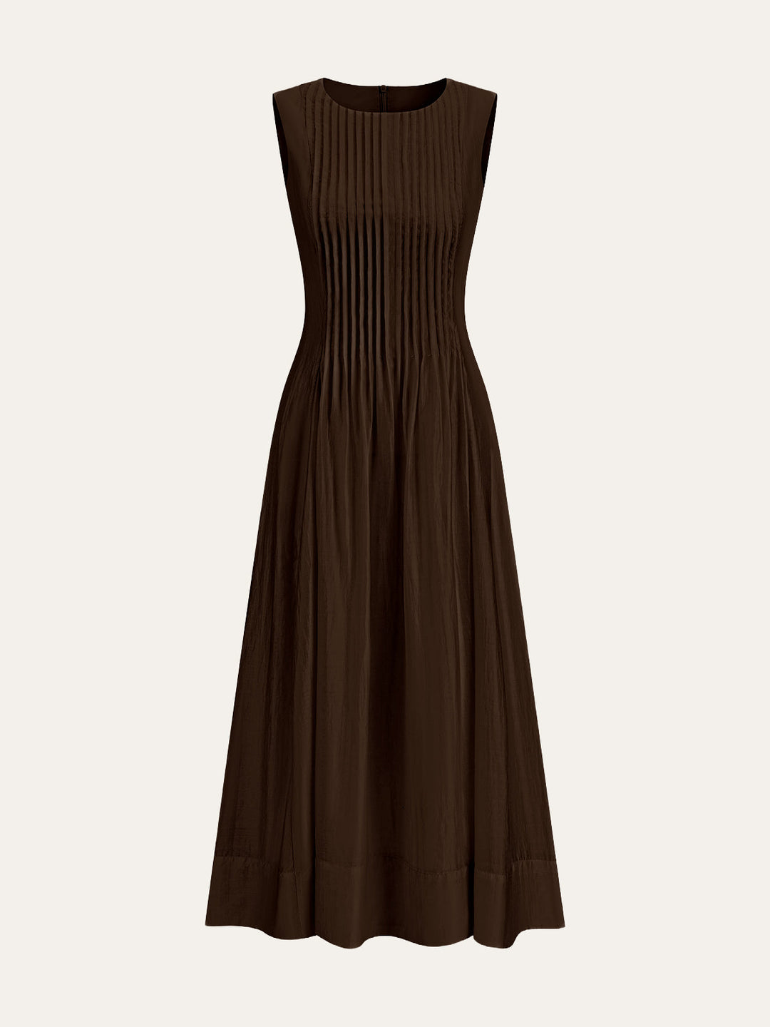 Semi-Sheer Tencel Pleated Sleeveless Midi Dress  Liora Lane Boutique Dresses