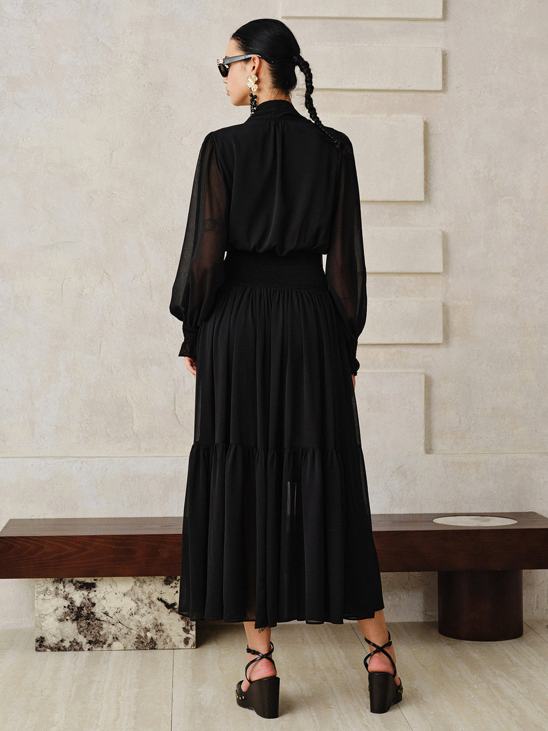 Chiffon Maxi Dresse with Scarf  Liora Lane Boutique Dresses