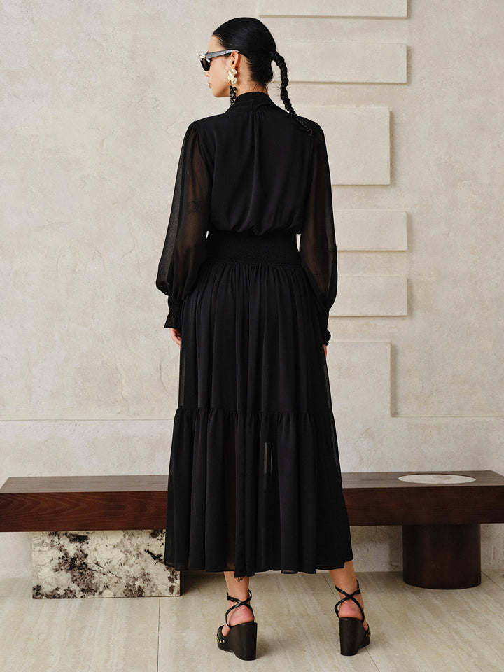 Chiffon Maxi Dresse with Scarf  Liora Lane Boutique Dresses