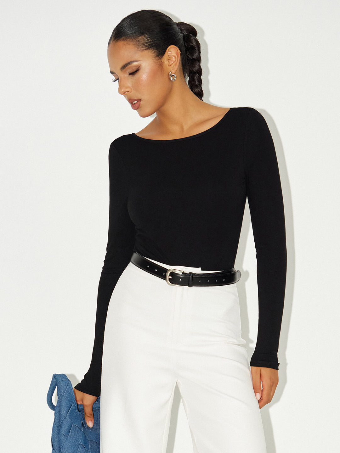 Bra-Free Long Sleeve Backless Bodysuit  Liora Lane Boutique Bodysuits